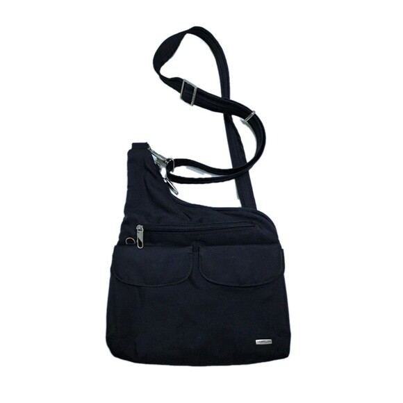 Travelon Classic Antitheft Crossbody Bag Black Messenger Carry On Pack Sling - Picture 1 of 10